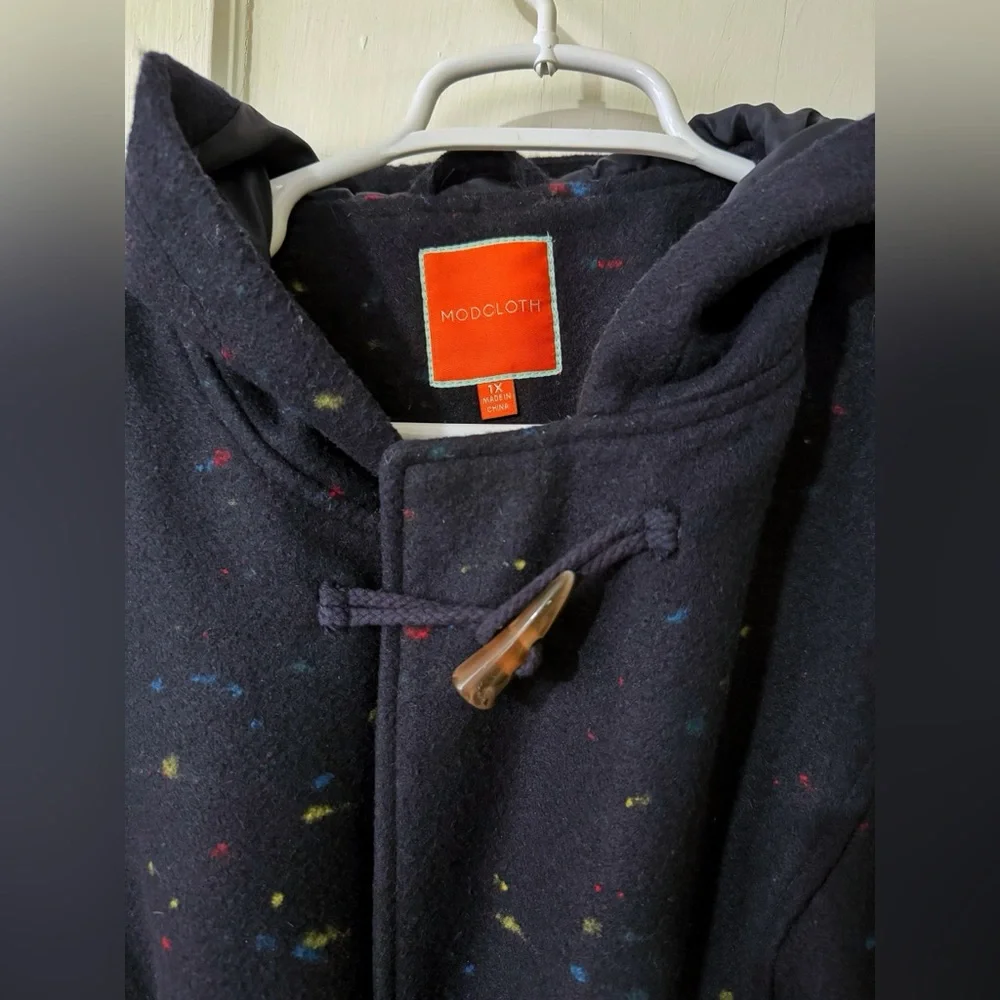 Modcloth Speckled Swing Coat with Toggles, size 1x - Picture 3 of 7